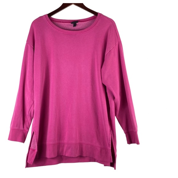 Torrid Sz 1 1X 16 18 Sweatshirt Pullover Pink Cozy Fleece Split Hem - Picture 2 of 4